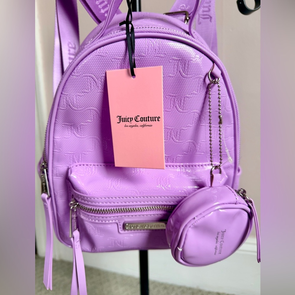 Juicy Couture Rosie Mini Backpack Lavender Purple Embossed Logo NWT Y2K - Picture 6 of 9